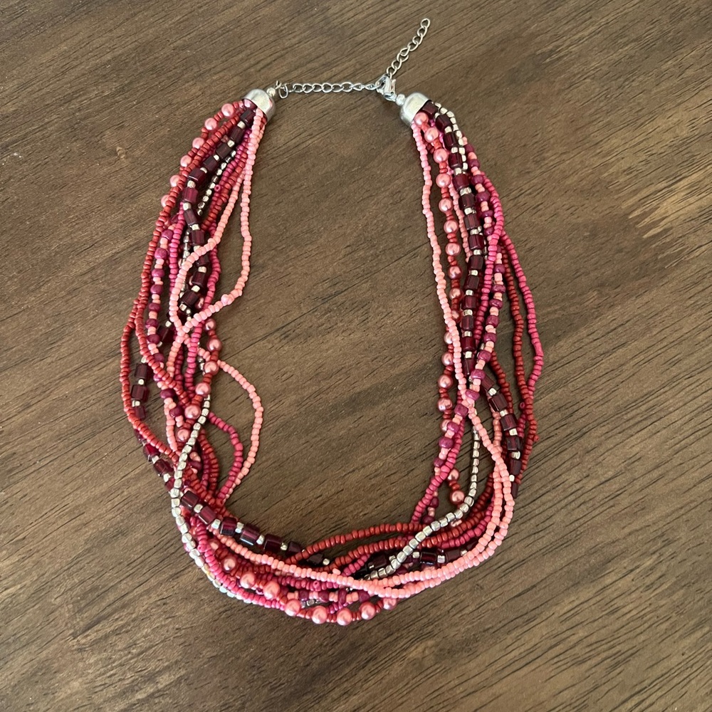 Pink beaded necklace